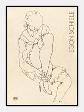 Indlæs billede til gallerivisning kvinde med sko | EGON SCHIELE | KUNSTPLAKAT - decoARTE