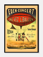 Indlæs billede til gallerivisning tur i luftballon | FRANSK RETROPLAKAT | CIRKUSPLAKAT - decoARTE