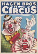 Indlæs billede til gallerivisning tre klovne | HAGEN BROS | CIRKUSPLAKAT - decoARTE