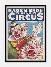 Indlæs billede til gallerivisning tre klovne | HAGEN BROS | CIRKUSPLAKAT - decoARTE