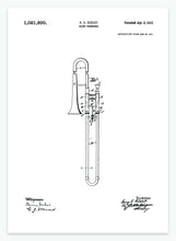 Indlæs billede til gallerivisning Trækbasun | Smukt patent til din væg | plakat | poster - decoARTE