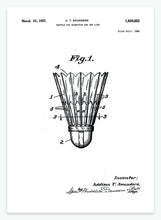 Indlæs billede til gallerivisning badmintonbold | PATENTPLAKAT - decoARTE