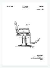 Indlæs billede til gallerivisning barberstol | PATENTPLAKAT - decoARTE