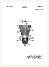 Indlæs billede til gallerivisning badmintonbold | PATENTPLAKAT - decoARTE