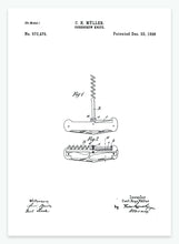 Indlæs billede til gallerivisning foldekniv og proptrækker | PATENTPLAKAT - decoARTE