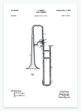 Indlæs billede til gallerivisning Trækbasun | Smukt patent til din væg | plakat | poster - decoARTE