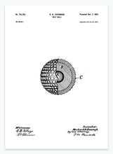 Indlæs billede til gallerivisning golfbold | PATENTPLAKAT - decoARTE