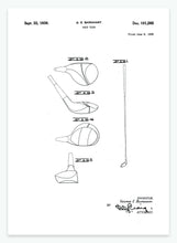 Indlæs billede til gallerivisning golfkølle | PATENTPLAKAT - decoARTE