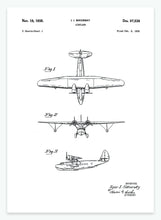 Indlæs billede til gallerivisning flyvemaskine | PATENTPLAKAT - decoARTE