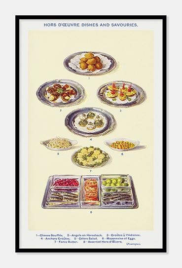hors d'oeuvres dishes  |  MRS. BEETON'S BOOK OF HOUSEHOLD MANAGEMENT - decoARTE