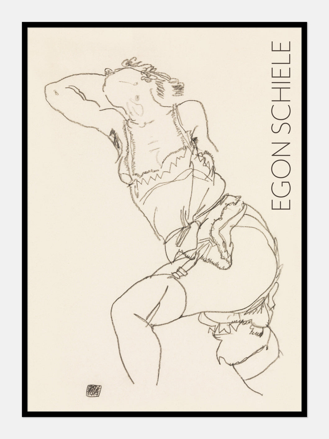 vulgær kvinde i lingeri  |  EGON SCHIELE  |  KUNSTPLAKAT - decoARTE