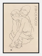 kvinde og pige i omfavnelse  |  EGON SCHIELE  |  KUNSTPLAKAT - decoARTE
