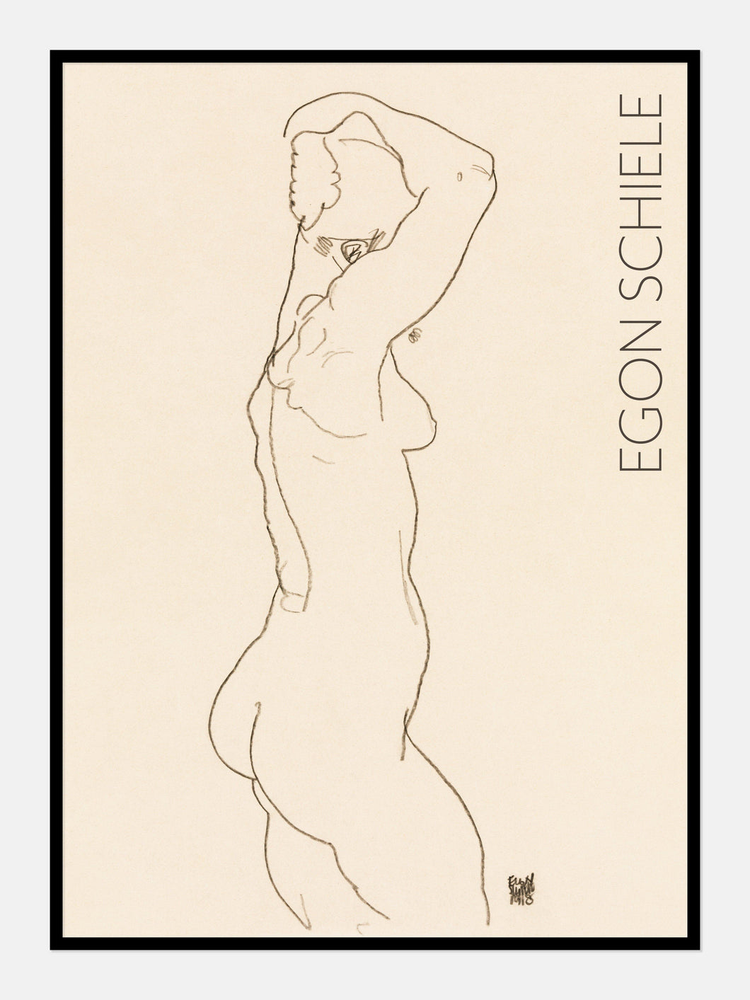 afklædt kvinde  |  EGON SCHIELE  |  KUNSTPLAKAT - decoARTE