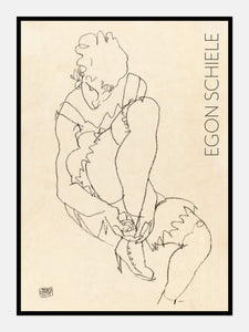 kvinde med sko  |  EGON SCHIELE  |  KUNSTPLAKAT - decoARTE