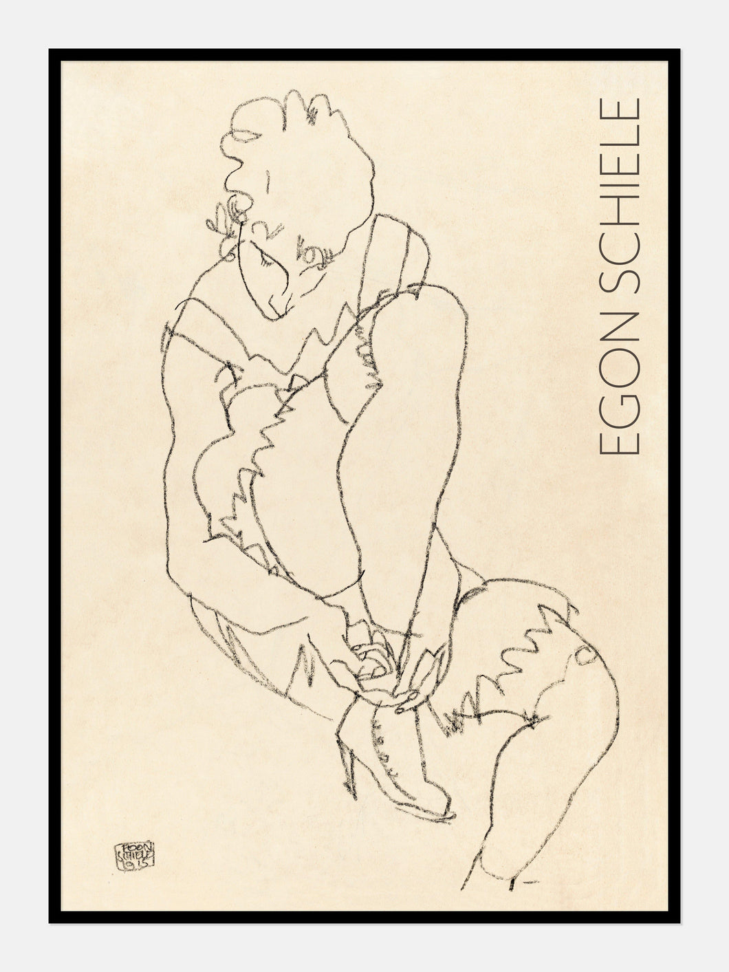 kvinde med sko  |  EGON SCHIELE  |  KUNSTPLAKAT - decoARTE