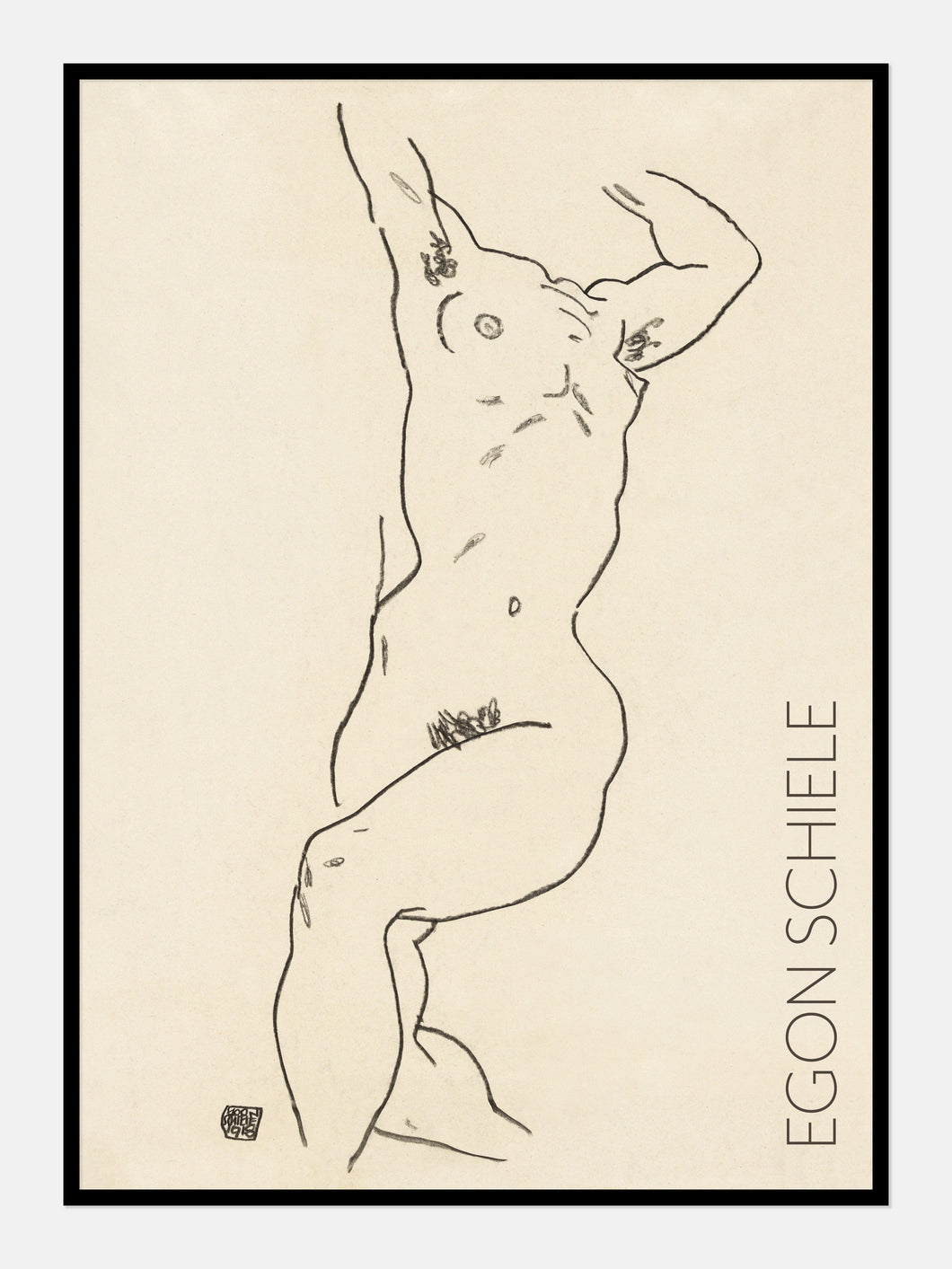 afklædt kvinde  |  EGON SCHIELE  |  KUNSTPLAKAT - decoARTE