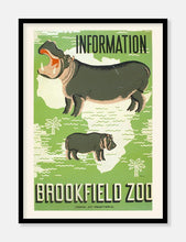 Indlæs billede til gallerivisning flodheste  |  BROOKFIELD ZOO  |  ZOOPLAKAT - decoARTE
