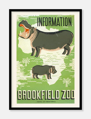 flodheste  |  BROOKFIELD ZOO  |  ZOOPLAKAT - decoARTE