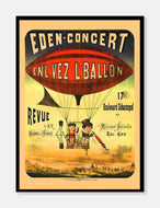 tur i luftballon  |  FRANSK RETROPLAKAT  |  CIRKUSPLAKAT - decoARTE