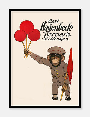 abe med balloner  |  CARL HAGENBECK'S TIERPARK  |  ZOOPLAKAT - decoARTE