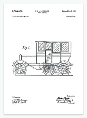 Køretøj | Smukt patent til din væg | plakat | poster - decoARTE