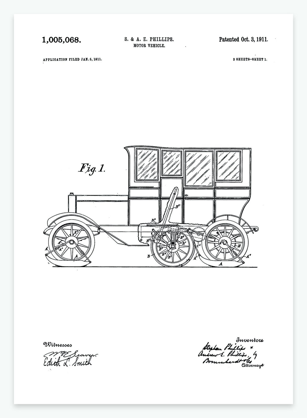 Køretøj | Smukt patent til din væg | plakat | poster - decoARTE