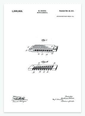 Mundharmonika | Smukt patent til din væg | plakat | poster - decoARTE