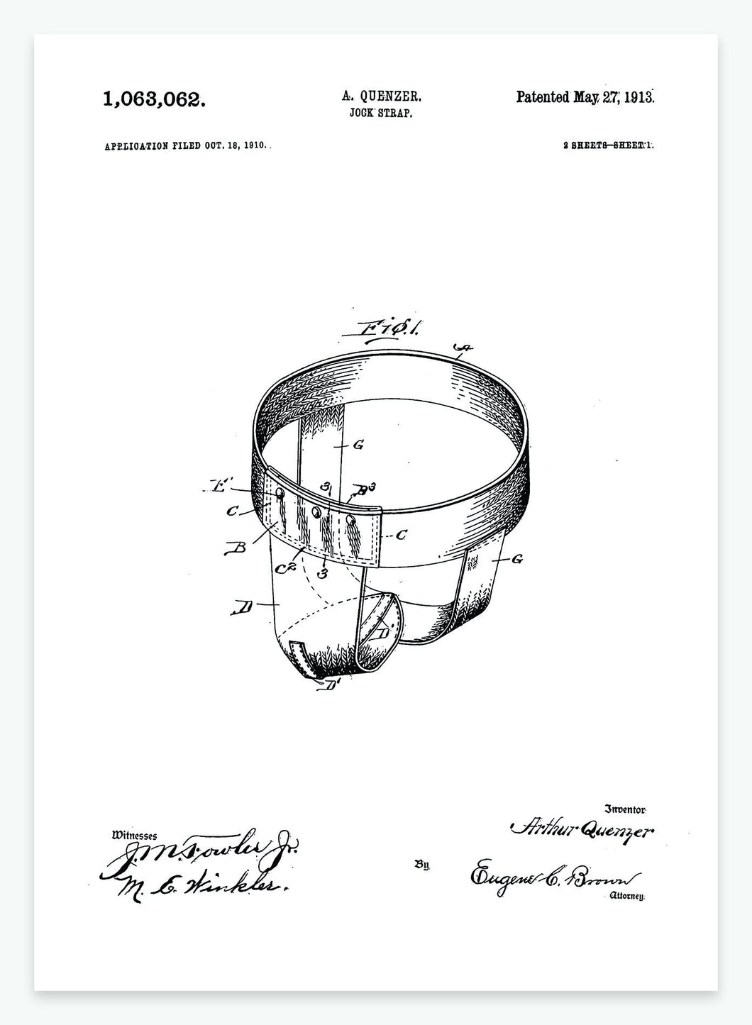 Skridtbeskytter | Smukt patent til din væg | plakat | poster - decoARTE