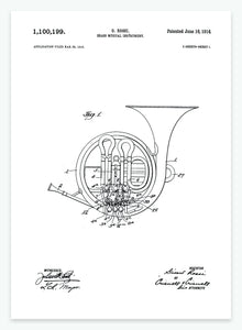 fransk horn | PATENTPLAKAT - decoARTE