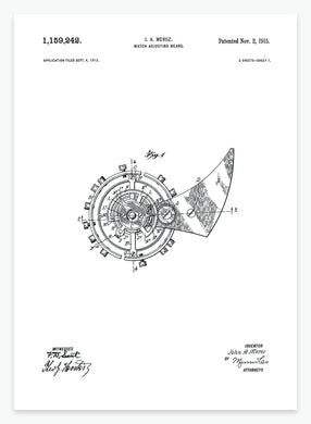 Tidsindstiller | Smukt patent til din væg | plakat | poster - decoARTE