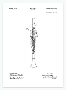 Klarinet | Smukt patent til din væg | plakat | poster - decoARTE