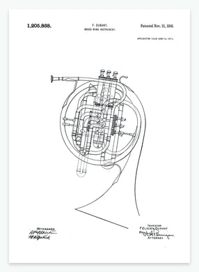 fransk horn | PATENTPLAKAT - decoARTE
