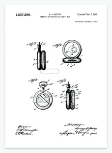 Kombineret lommeur og makeup case | Smukt patent til din væg | plakat | poster - decoARTE