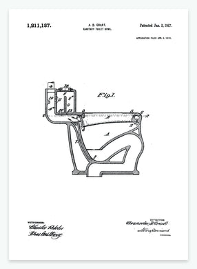 Toilet | Smukt patent til din væg | plakat | poster - decoARTE