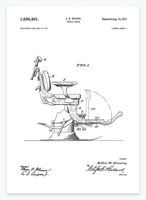 Tandlægestol | Smukt patent til din væg | plakat | poster - decoARTE