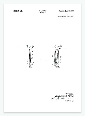 Papersklip | Smukt patent til din væg | plakat | poster - decoARTE
