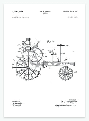Tractor | Smukt patent til din væg | plakat | poster - decoARTE