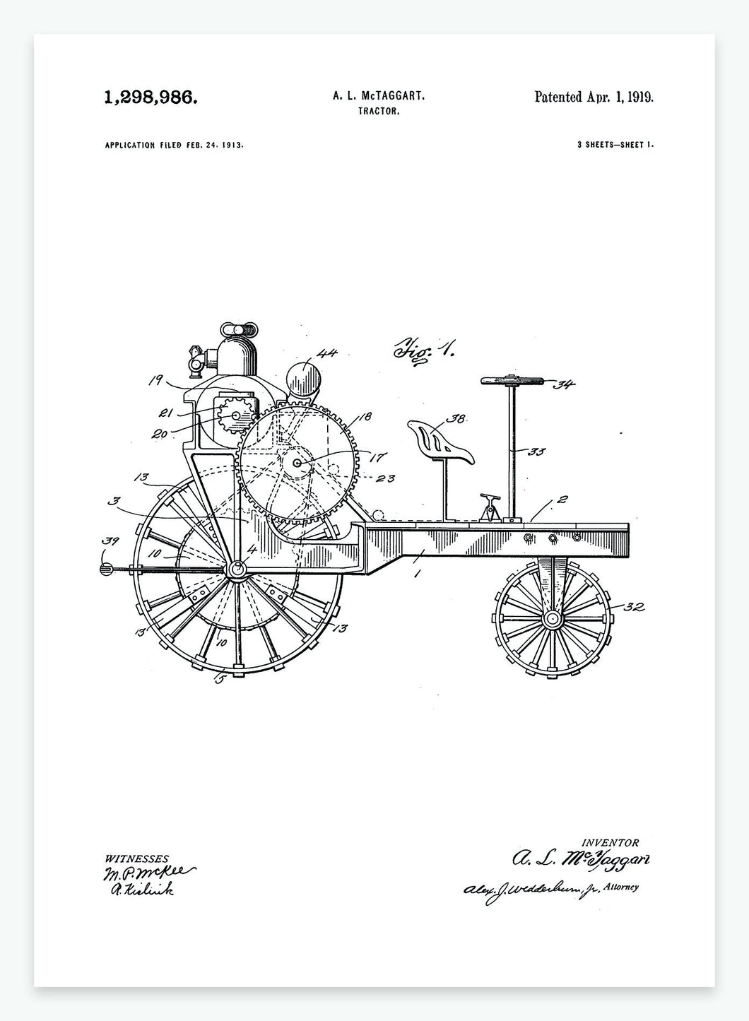 Tractor | Smukt patent til din væg | plakat | poster - decoARTE
