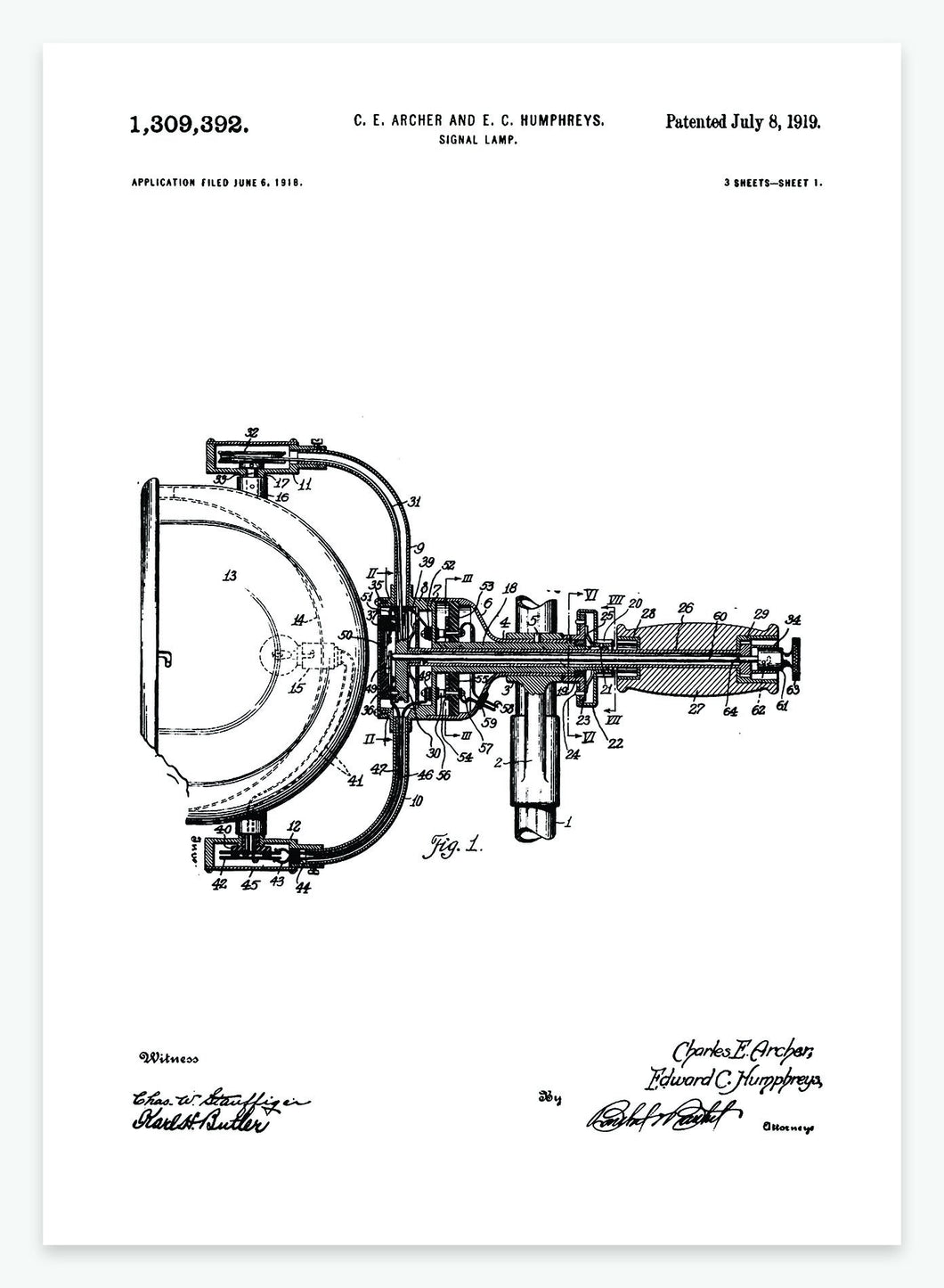 Lyssignal | Smukt patent til din væg | plakat | poster - decoARTE