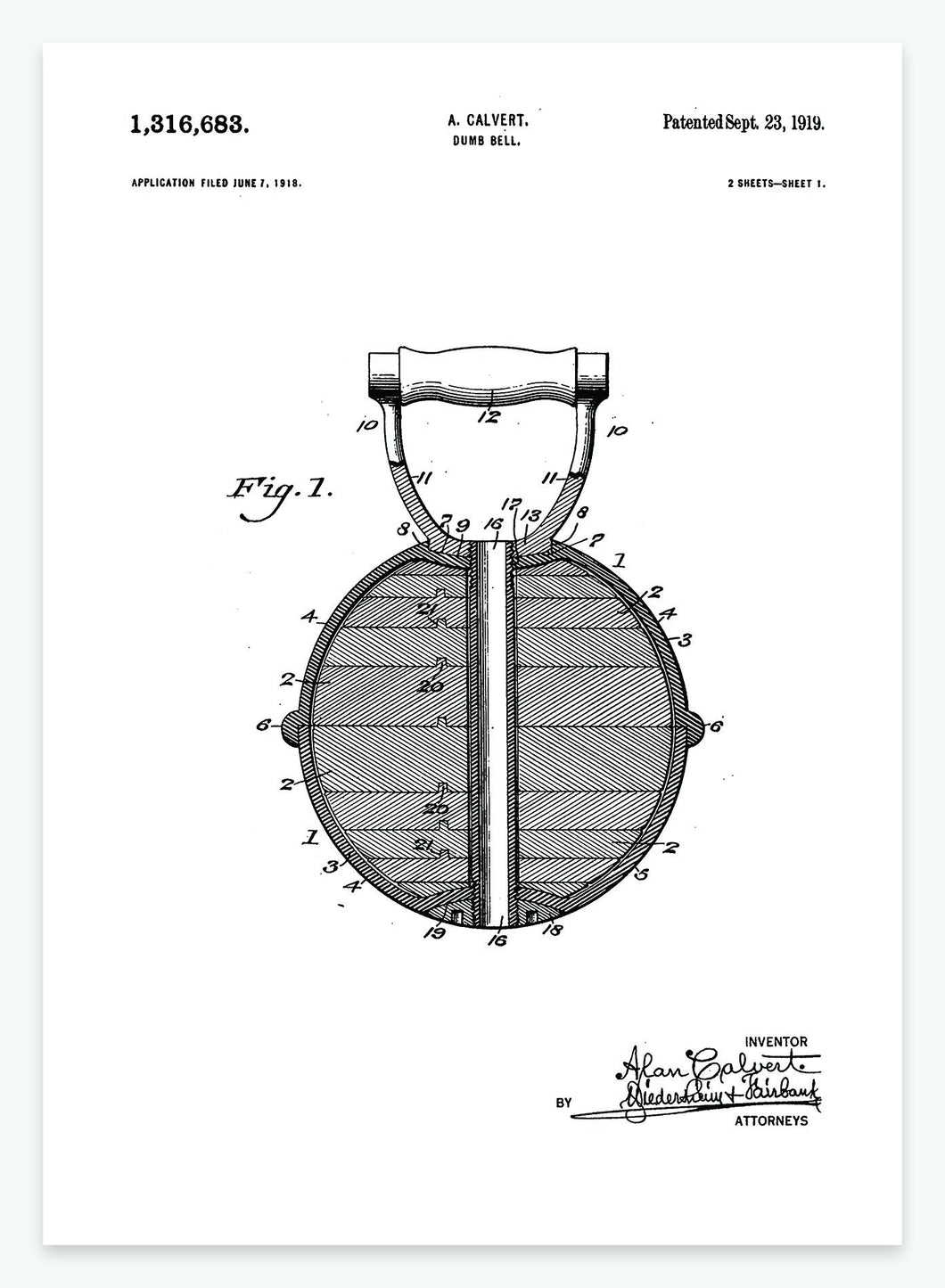 dumb bell | PATENTPLAKAT - decoARTE