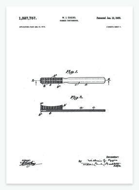 Tandbørste | Smukt patent til din væg - decoARTE