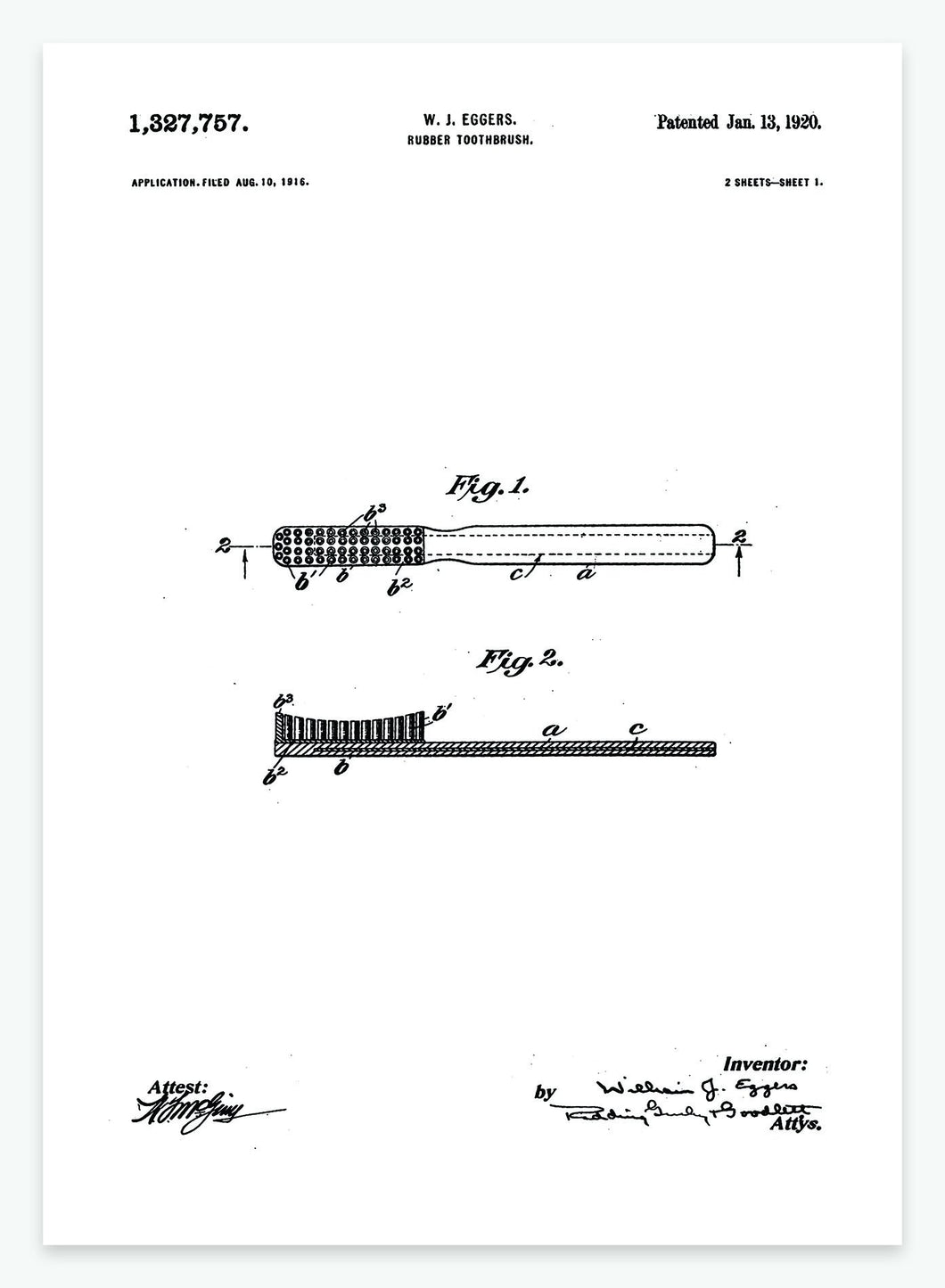 Tandbørste | Smukt patent til din væg - decoARTE