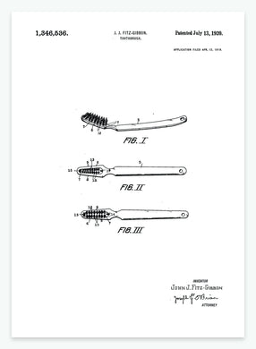 Tandbørste | Smukt patent til din væg - decoARTE
