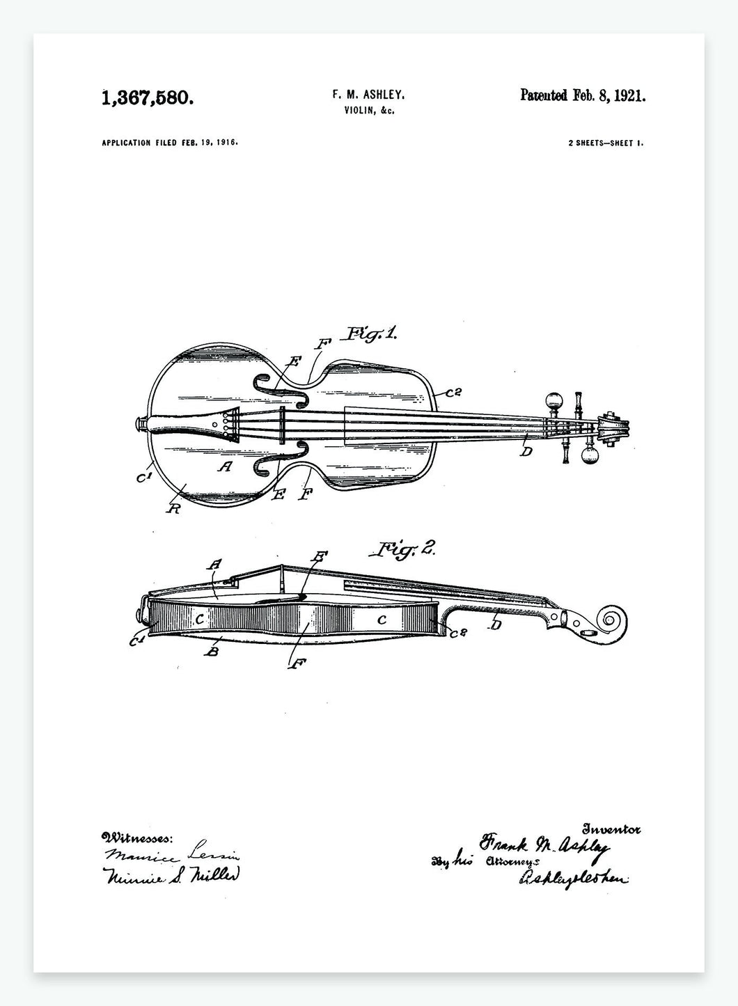 Violin | Smukt patent til din væg - decoARTE