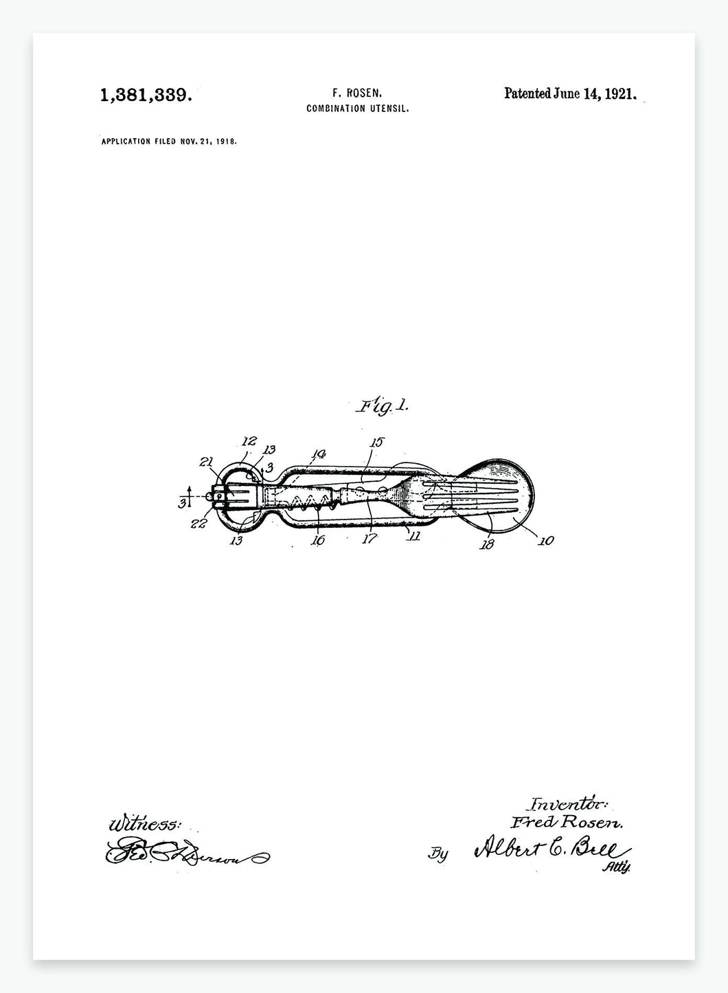 Kombineret værktøj | Smukt patent til din væg - decoARTE