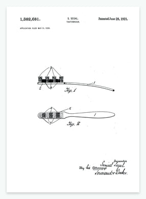 Tandbørste | Smukt patent til din væg - decoARTE