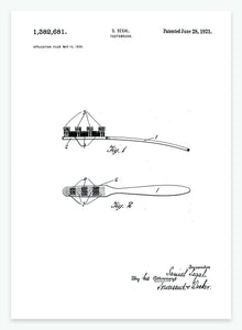 Tandbørste | Smukt patent til din væg - decoARTE