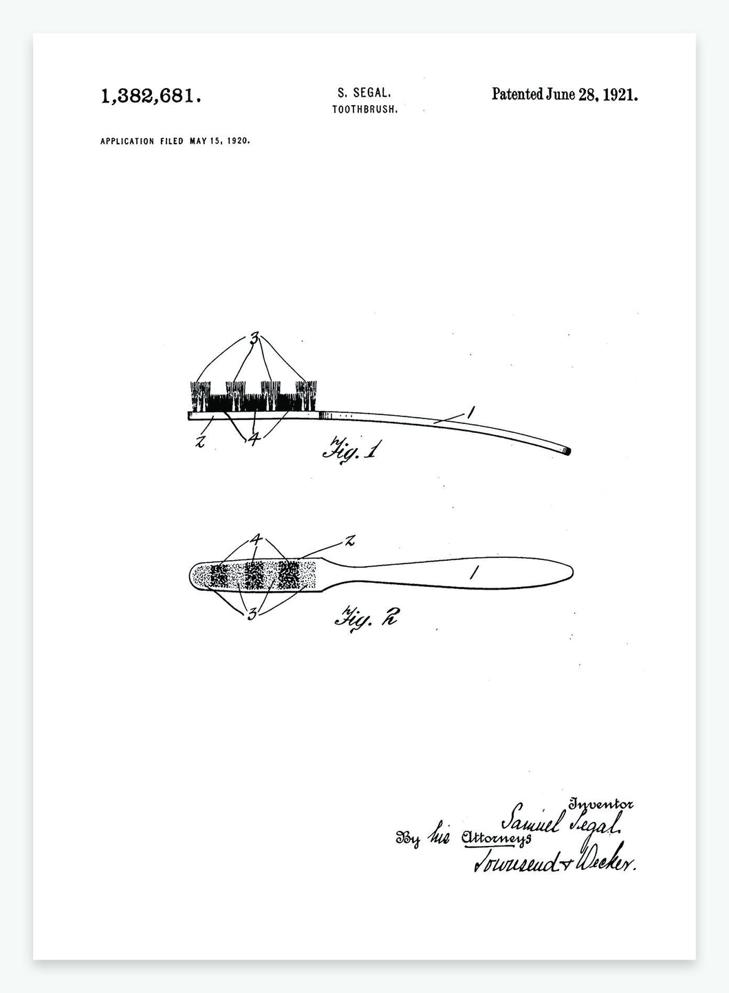 Tandbørste | Smukt patent til din væg - decoARTE