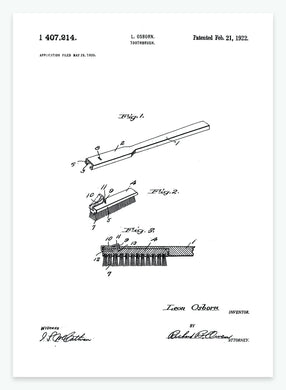 Tandbørste | Smukt patent til din væg - decoARTE