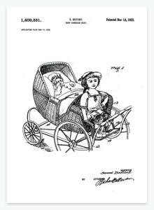 Sæde til barnevogn | Smukt patent til din væg - decoARTE